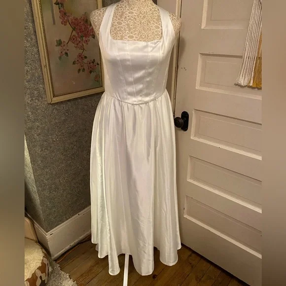 green emerald velvet dress Cotton Ivory White Floral Midi Sundress with Pockets PromGirl